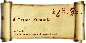 Érsek Zsanett névjegykártya